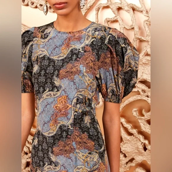 NWT $690 Ulla Johnson Calais Silk Maxi Dress In Azure - Picture 3 of 4